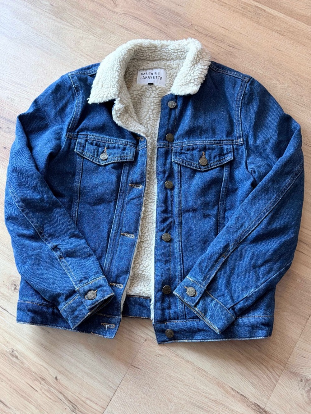 Galeries Lafayette Denim Jacket with Sherpa Lining